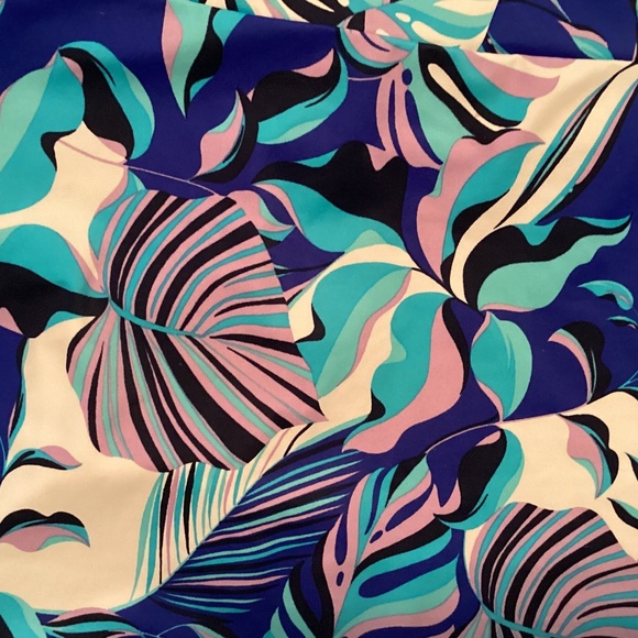 Coolibar Kaylana Tank Top UPF 50+ Blue Floral Swim Rashguard Aqua Helios Fabric - Picture 7 of 15